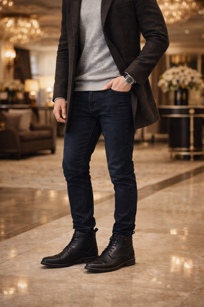 Bota Masculina Couro Casual Coturno Dunamis