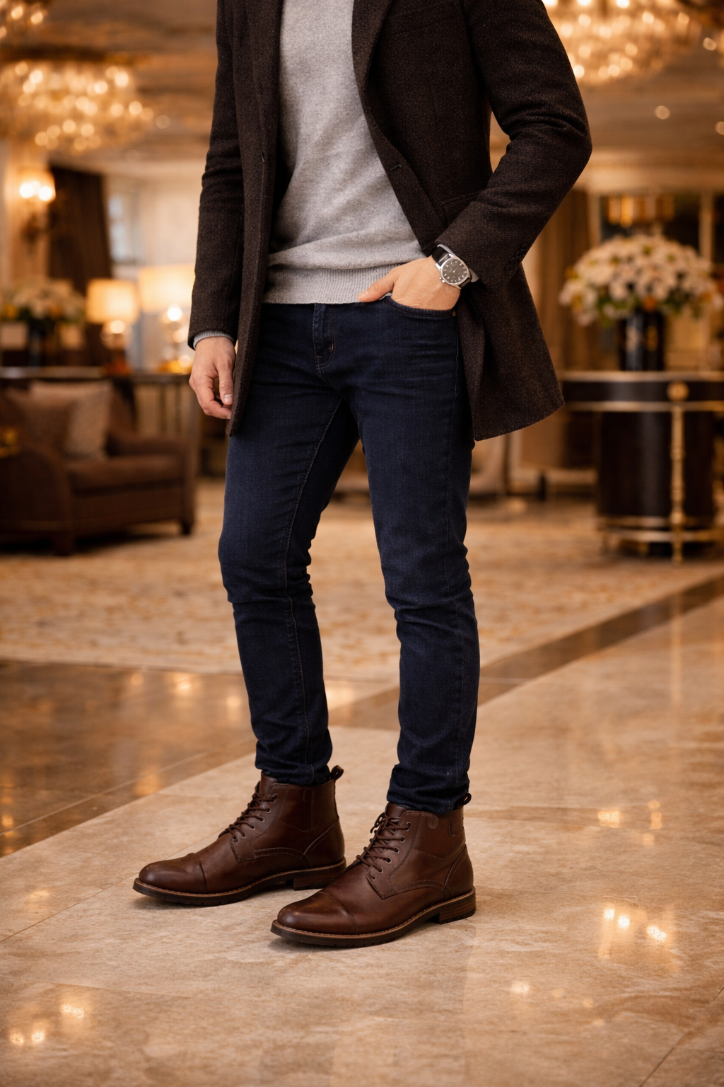 Bota Masculina Couro Casual Coturno  dunamis