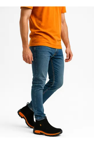 Bota Botina Masculina couro Palmilha Em Gel