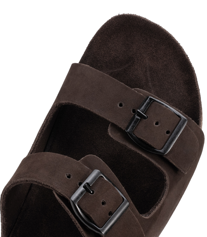 Sandalia masculina Polo Urban Zion couro nobuck - detalhe das fivelas