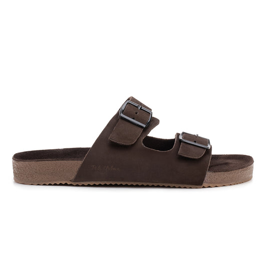 Sandalia masculina Polo Urban Zion em couro nobuck marrom - vista lateral