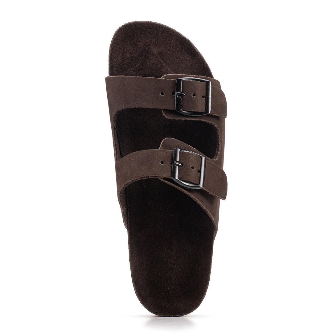 Sandalia masculina Polo Urban Zion nobuck - vista frontal com duas fivelas