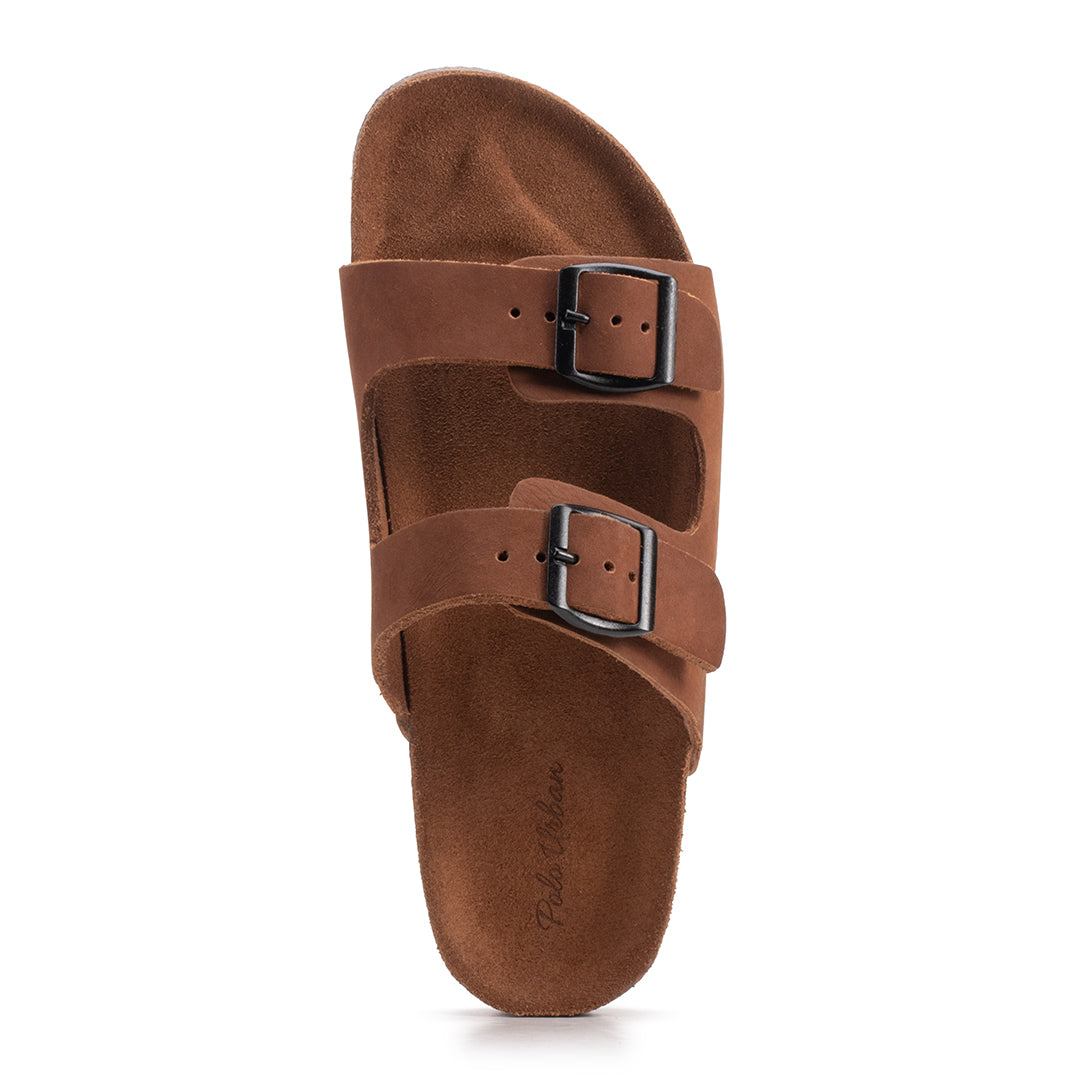 Sandalia masculina Polo Urban Zion nobuck havana - vista superior do palmilha