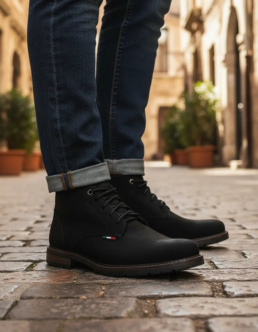 Bota Masculina vitiello-Couro Casual Coturno Adventure
